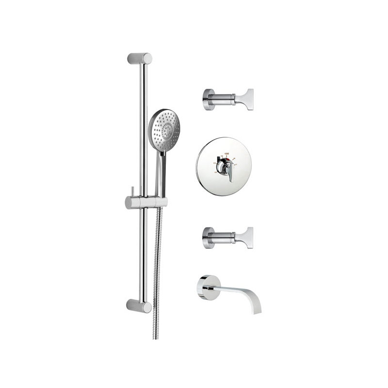 Système de douche thermostatique complet Spring, Chrome poli