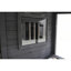 Niche pour chien en bois avec grande terrasse et bol d'alimentation