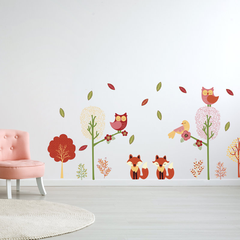 Décalcomanie murale forêt fox