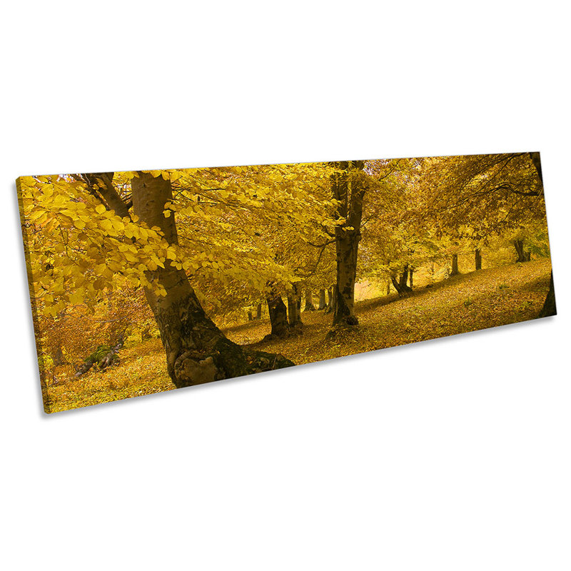 Yellow Landscape Trees Autumn - Wrapped Canvas Panoramic Art Prints, 40.64cm H x 121.92cm W
