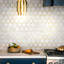 Natural Bianco 3" x 3" Marble Honeycomb Mosaic Wall Tile-67852735