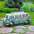 Exhart Solar Retro Bus Garden Statue, 7 Inch