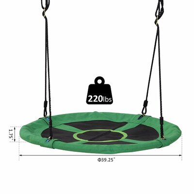 Outsunny HomCom 39.25'' Green Web/Saucer Swing with Chains & Reviews ...