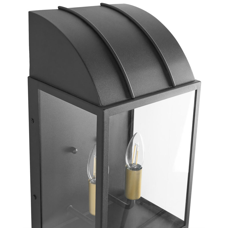 Set of 2 Outdoor Wall Lights BELITSA Black