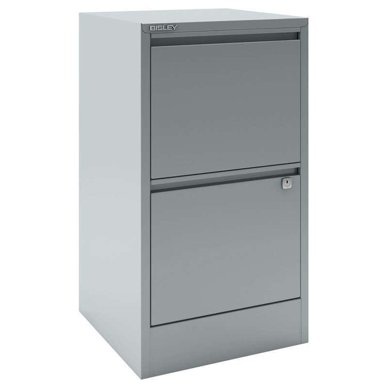 Home Filer 2 Drawer Filing Cabinet, Silver