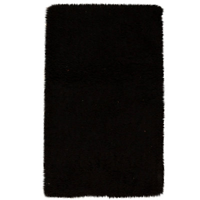 Tapis noir noué à la main de haute qualité