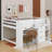 Full Size Low Loft Bed With Built-In Desk,Storage Cabinets And Open Bookcase,Whiteboard For Graffiti-1350067869
