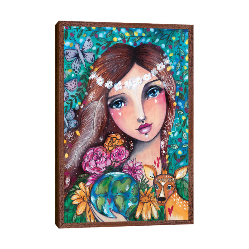 Mother Nature by Tamara Laporte - Print on Canvas, 66.04 cm H x 45.72 cm W, Classic Brown Wood Framed