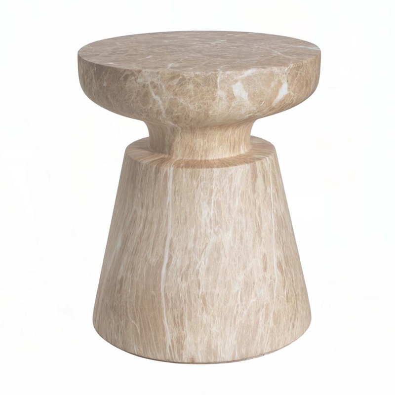 Outdoor Concrete Patio Side Tablbe, Gold
