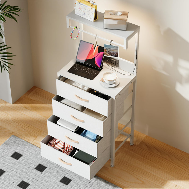 38.5cm W Metal Bedside Table