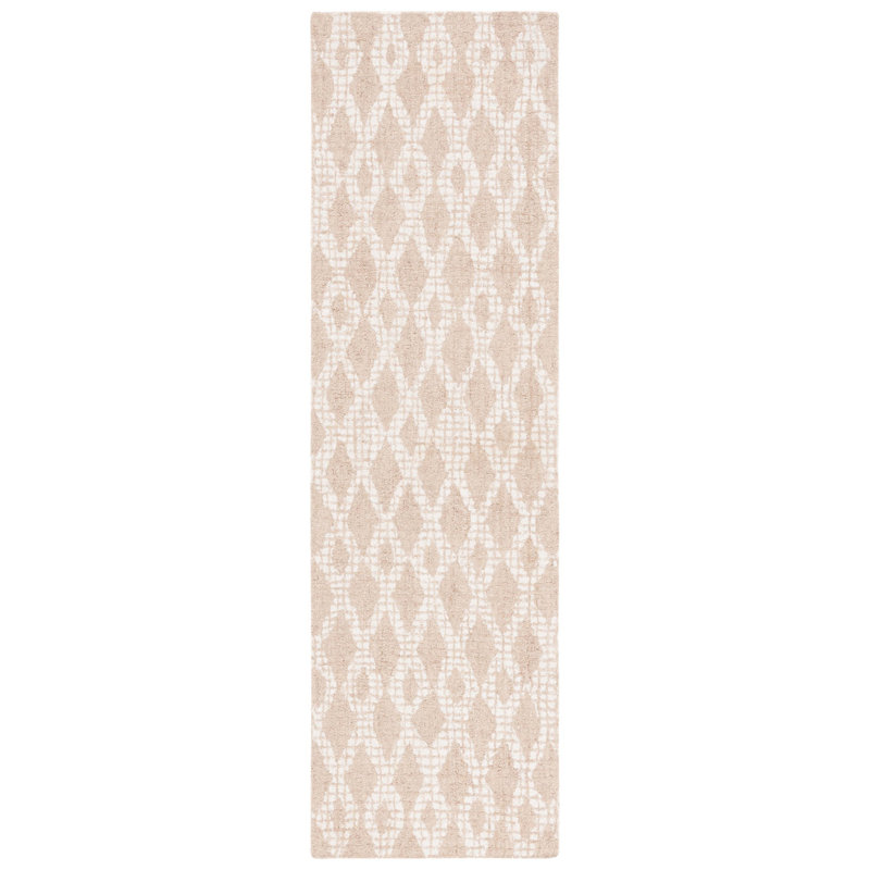 Abstract Hand Tufted Wool, Cotton Geometric Rug, Runner 2'3" x 8'