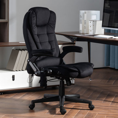 Fauteuil de massage avec chaleur, siège réglable, rembourré, inclinable, bureau de massage en velours noir