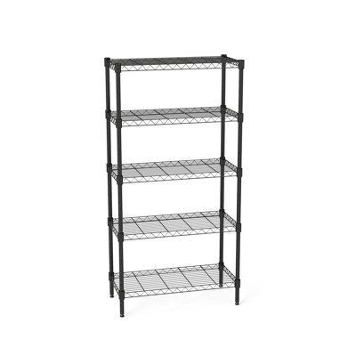 Rust - Étagère en métal à 5 niveaux pour la salle de lavage, P 29,44 po x l 14,11 po, H 59,02 po, poteaux épaissis de 19 mm, bureau en fil à assemblage rapide, structure entièrement en fer, conception