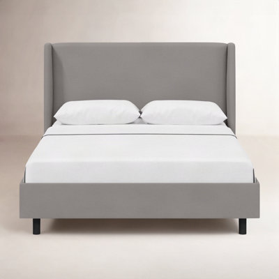 Tilly Linen Upholstered Wingback Bed