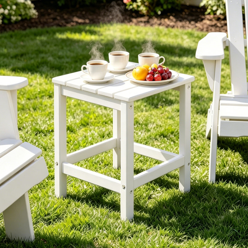 Table d'appoint 14 po x 13 po toutes saisons Adirondack, Blanc