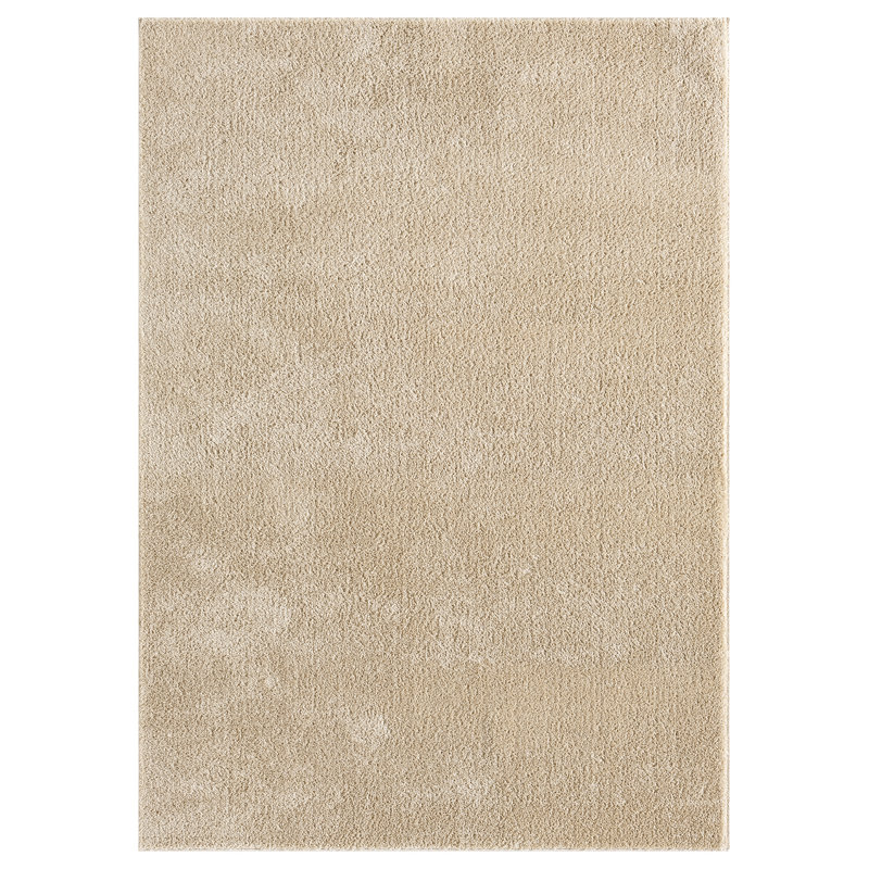 Taeler Washable Modern Living Room Rug Polyester Plain Indoor Area Rug with Low Pile - Anti-Slip Felt Backing SuperSoft Carpet Bedroom-Hallway, Light Beige