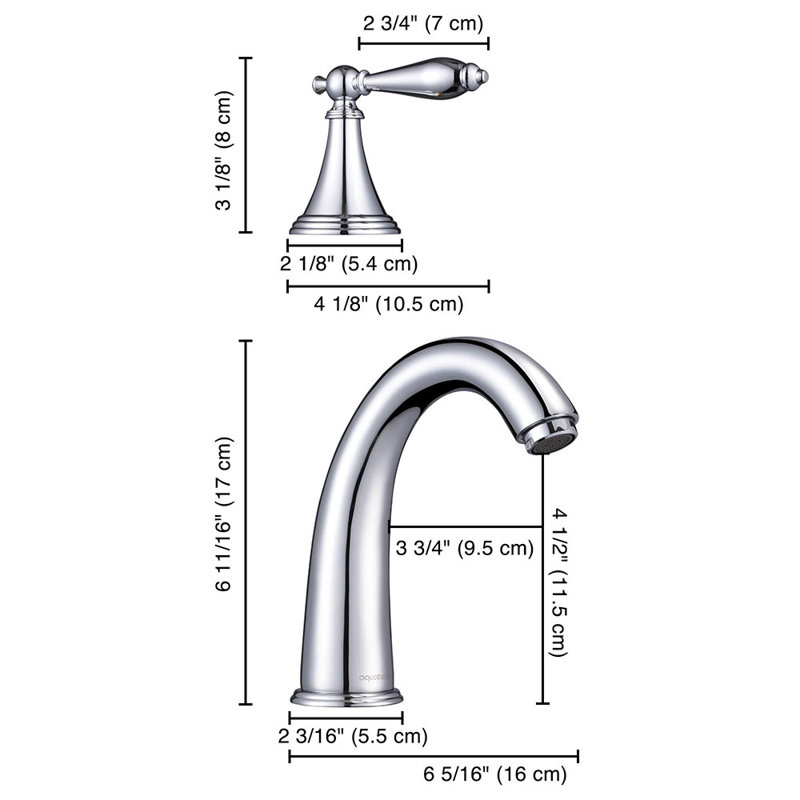 Robinet pour salle de bain surdimensionné à 2 poignées, Chrome