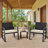Modern 3-Piece Outdoor Rocking Chair Set with Cushions, All-Weather PE Rattan Wicker Patio Conversation Set with Glass Top Coffee Table-431140055