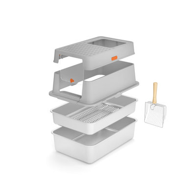  Xl Stainless Steel Sifting Litter Box For Pine Pellet
