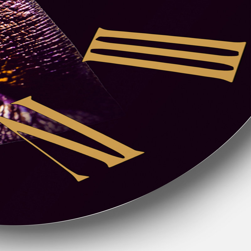 Horloge murale moderne, Grand, Purple/Gold