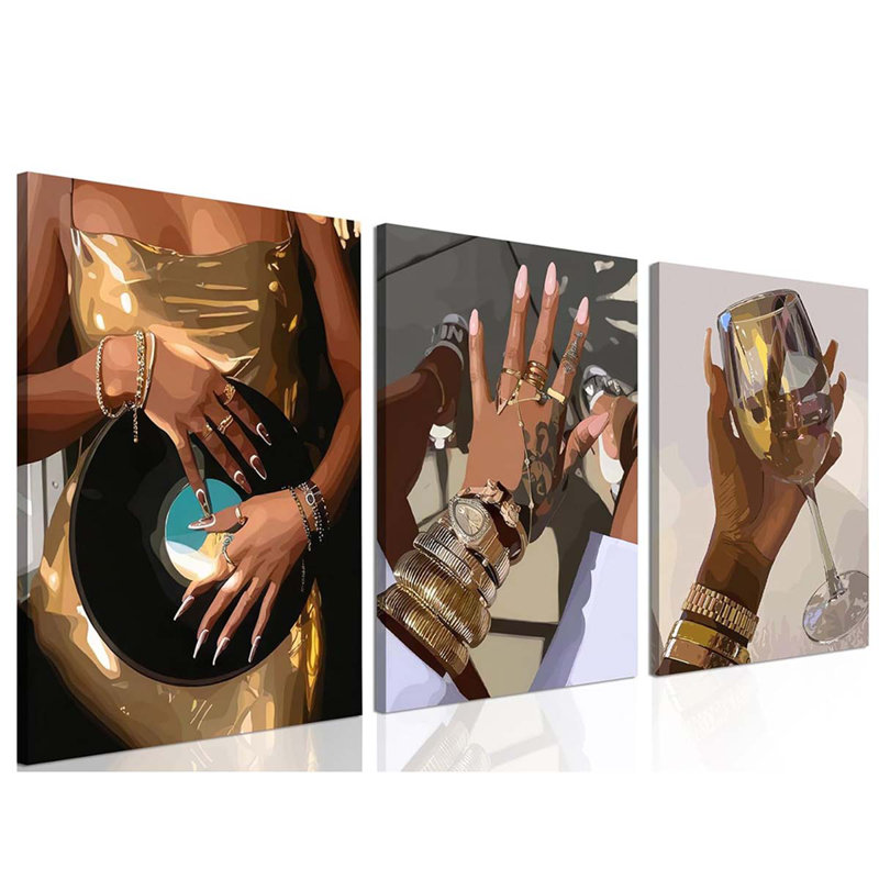 3 Piece Wrapped Canvas Print, 60 cm H x 40 cm W