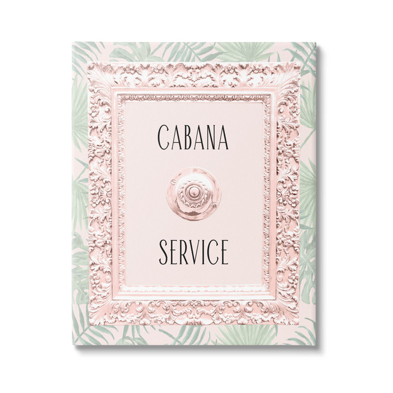 Cabana Service, feuilles tropicales, art mural par Lil 'Rue, H 40 po x l 30 po x P 1,5 po