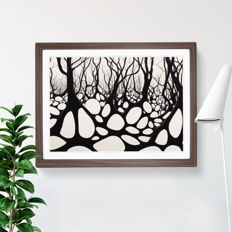 Spellbinding Forest Abstract - Framed Print, 46cm H x 64cm W x 2cm D, Walnut