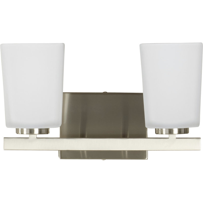 2 - Light Dimmable Vanity Light, Brushed Nickel