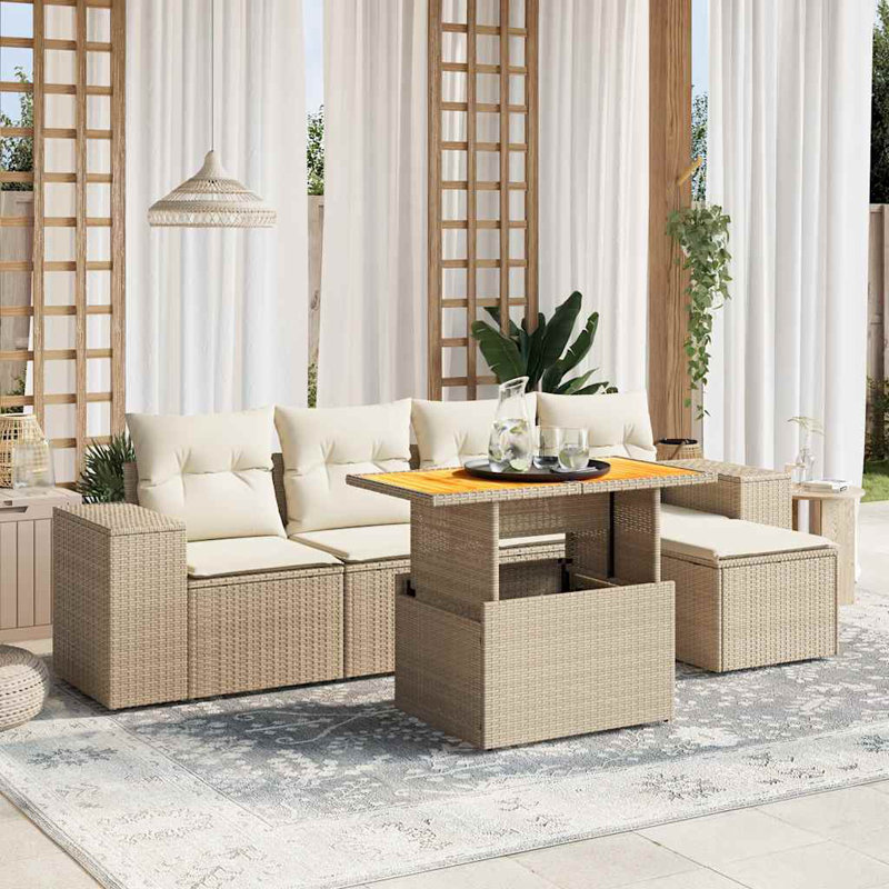 Vidaxl Garden Sofa Set Beige, Cream White