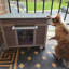 Petite maisonnette d'extérieur pour chat 23,6 po Bleskoski, abri en bois pour petits animaux, gris