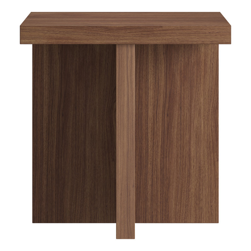 Elna Pedestal End Table, Alder Brown