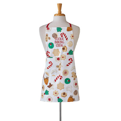 Christmas Cookie Baking Crew Kids Apron White Cotton
