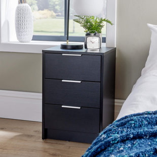 Phoenix 3 Drawer Bedside Table Storage Unit