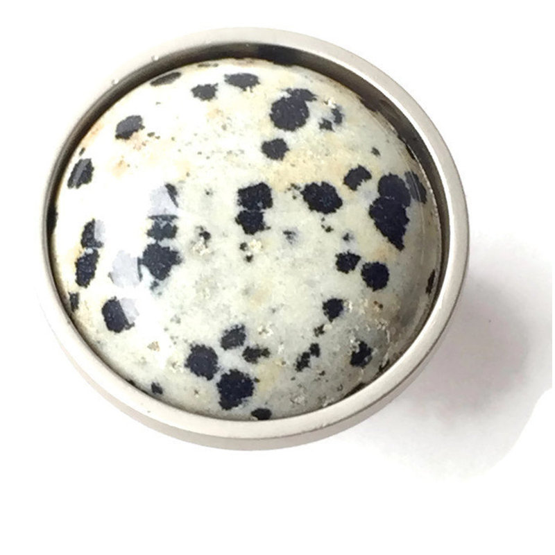 Mushroom Knob, Chrome/White/Black