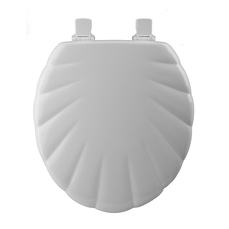Siège de toilette rond en bois coquille