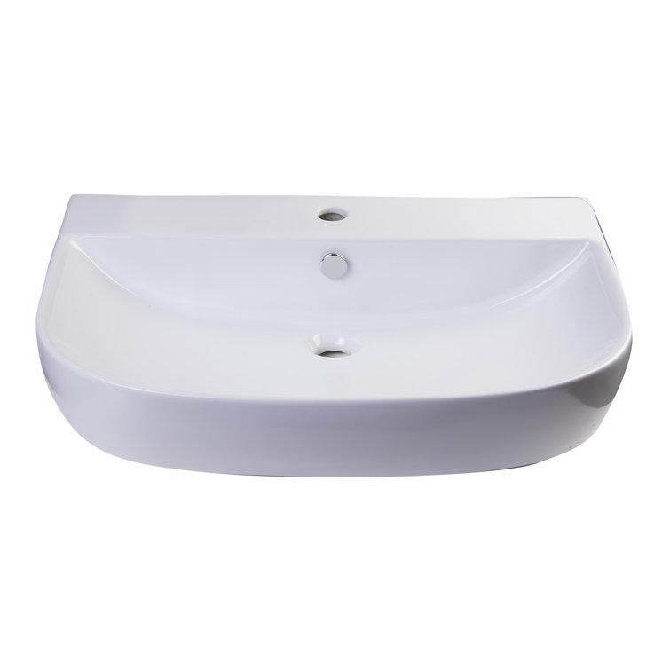 Alfi Brand 18.88'' White Porcelain Oval Bathroom Sink with Overflow