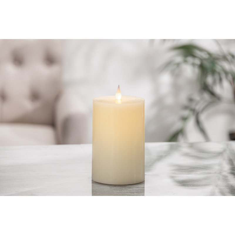 Flameless Wax Flat Top Pillar Candle, 3"x6", 3 x 8