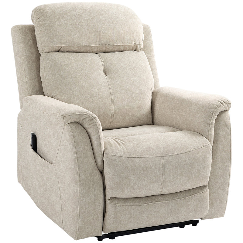 Fauteuil de massage inclinable électrique, 100 % polyester beige