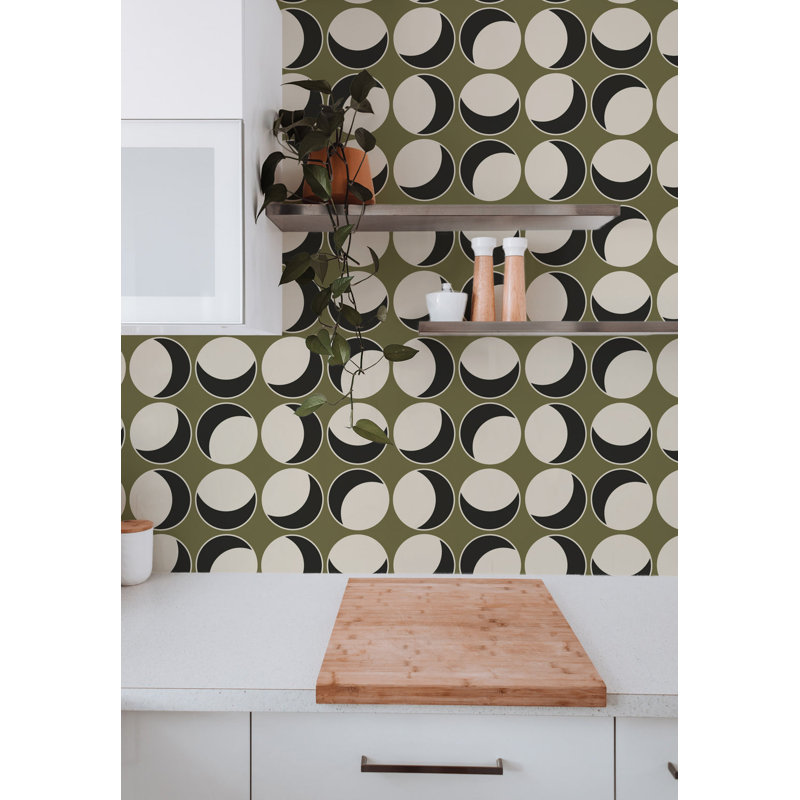 Offset - Wallpaper, Olive, Faux Grasscloth