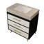 Meuble-lavabo autoportant moderne avec lavabo vasque en céramique et plateau en pierre frittée durable-2086160837-2086160836