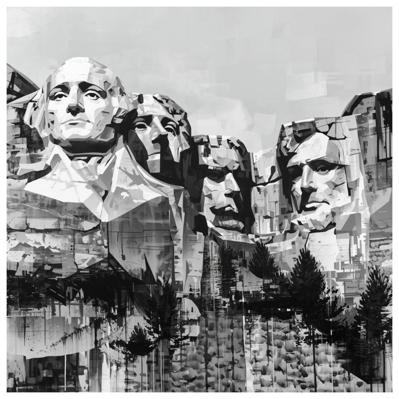 Rideaux de douche Mount Rushmore Illustration Extra Long, L 70 po x H 84 po