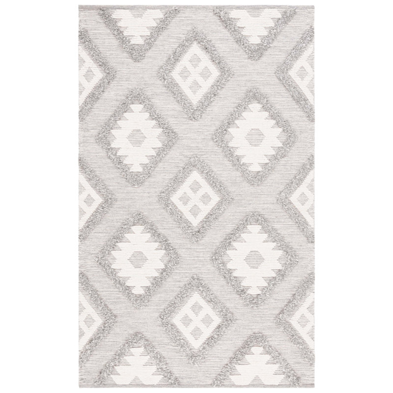 Ketch Hand Woven Wool Pile Geometric Rug, Rectangle 8' x 10'