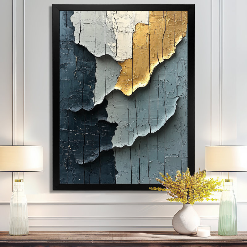 Skiles - Art mural abstrait sur toile, Noir, noir, noir, noir, H 20 po x l 12 po, Reproduction encadrée d'une seule photo