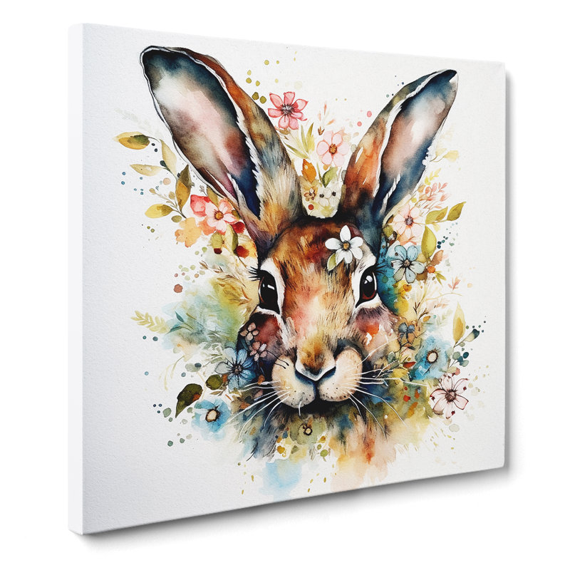 Hare Floral Art - No Frame Print