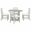 Ensemble de table de salle à manger 5 pièces pour 4 personnes avec chaises rembourrées, ensemble de table de salle à manger en bois avec plateau en grain de bois Radial pour salle à manger et cuisine (gris antique)