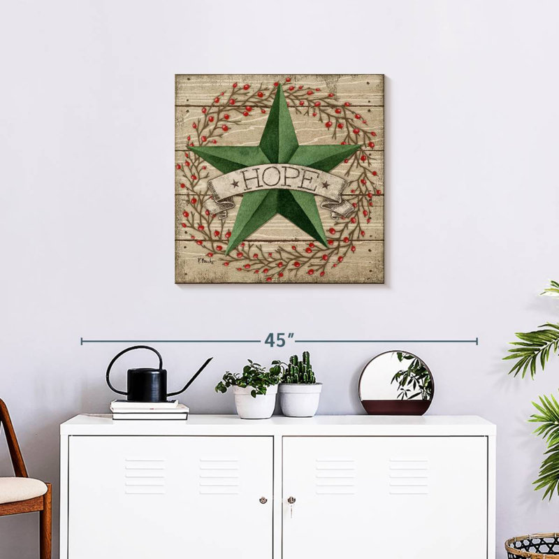 Tergel Barn Star With Berries II, 24" H x 24" W