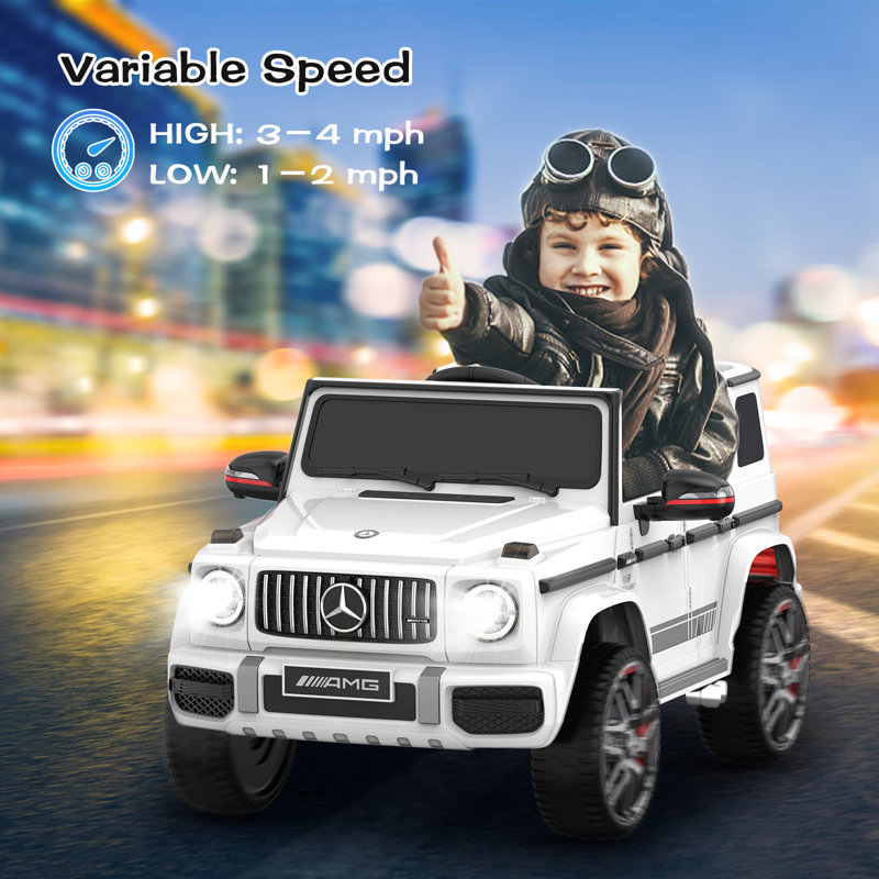 White 24V Mercedes G-Wagon Ride-On SUV with Remote Control