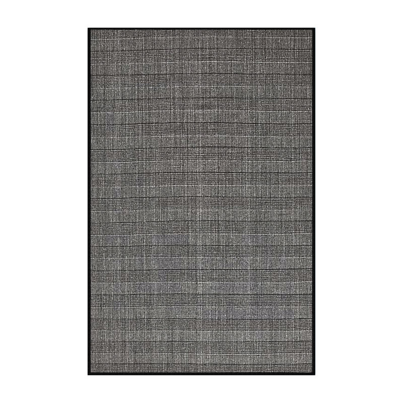 Tapis rayé gris foncé Krahn, Rectangle 7 pi x 10 pi
