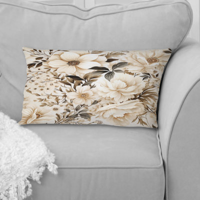 Coussin imprimé de plantes rétro II