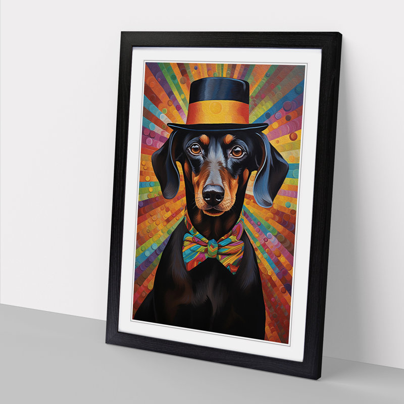 Single Picture Frame Print on Wood, 64cm H x 46cm W, Black Framed